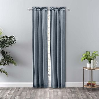 Curtain Lisa Solid High Quality Poly Cotton Tailored Panel Pair With Ties