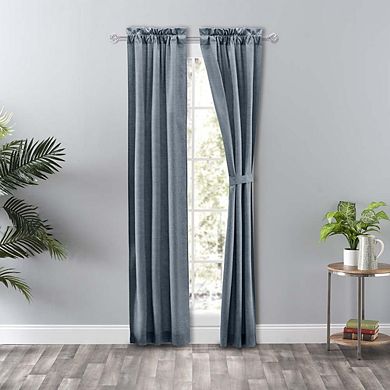 Curtain Lisa Solid High Quality Poly Cotton Tailored Panel Pair With Ties