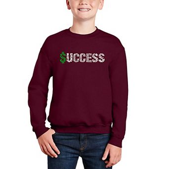 Success - Boy's Word Art Crewneck Sweatshirt