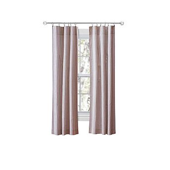 Curtain Plaza Classic Stripe Printed Unique Tailored Panel Pair With Tiebacks