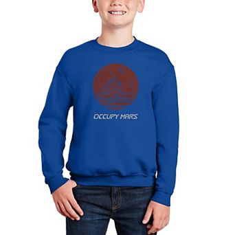 Occupy Mars - Boy's Word Art Crewneck Sweatshirt