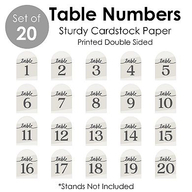 Big Dot Of Happiness Champagne Elegantly Simple Double-sided 5 X 7" Cards Table Numbers 1-20