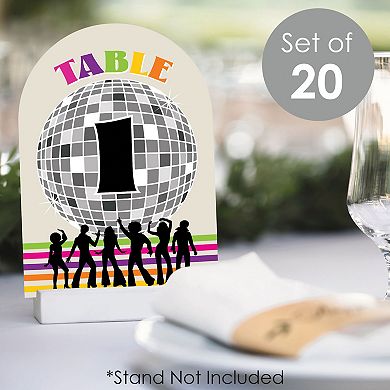 Big Dot Of Happiness 70’s Disco 1970s Party Double-sided 5" X 7" Cards Table Numbers 1-20