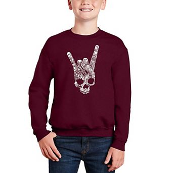 Heavy Metal Genres - Boy's Word Art Crewneck Sweatshirt