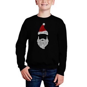 Santa Claus - Boy's Word Art Crewneck Sweatshirt