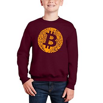 Bitcoin - Boy's Word Art Crewneck Sweatshirt