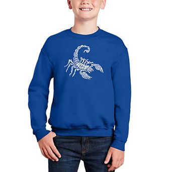 Types Of Scorpions - Boy's Word Art Crewneck Sweatshirt