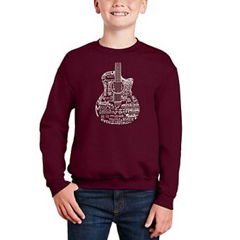 Languages Guitar - Boy's Word Art Crewneck Sweatshirt