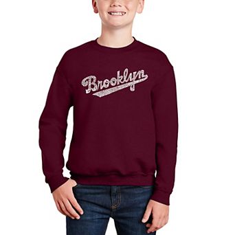 Brooklyn Neighborhoods - Boy's Word Art Crewneck Sweatshirt
