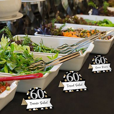 Big Dot Of Happiness Adult 60th Birthday Gold Party Buffet Table Name Place Cards 24 Ct