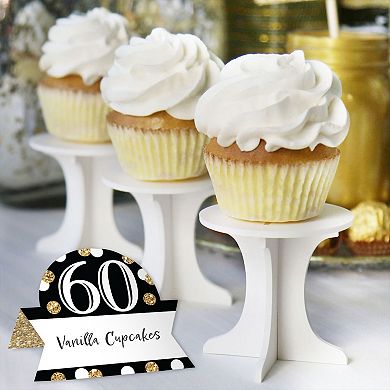 Big Dot Of Happiness Adult 60th Birthday Gold Party Buffet Table Name Place Cards 24 Ct