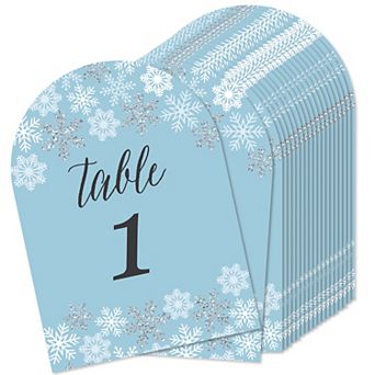 Big Dot Of Happiness Winter Wonderland Snowflake Party Double-sided 5 X 7" Table Numbers 1-20