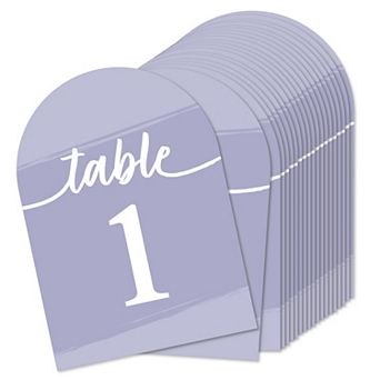 Big Dot Of Happiness Purple Elegantly Simple Double-sided 5 X 7 in Cards Table Numbers 1-20