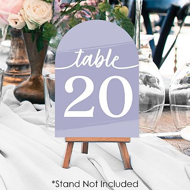 Big Dot Of Happiness Purple Elegantly Simple Double-sided 5 X 7 In Cards Table Numbers 1-20