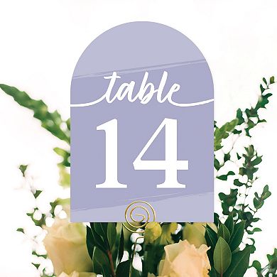 Big Dot Of Happiness Purple Elegantly Simple Double-sided 5 X 7 In Cards Table Numbers 1-20