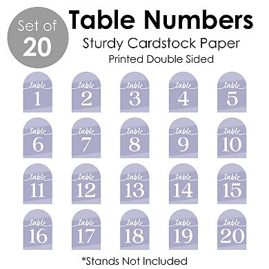 Big Dot Of Happiness Purple Elegantly Simple Double-sided 5 X 7 In Cards Table Numbers 1-20