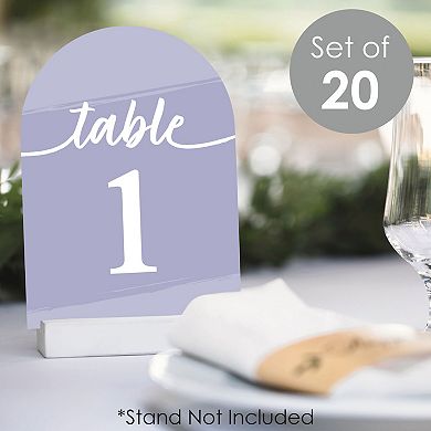 Big Dot Of Happiness Purple Elegantly Simple Double-sided 5 X 7 In Cards Table Numbers 1-20