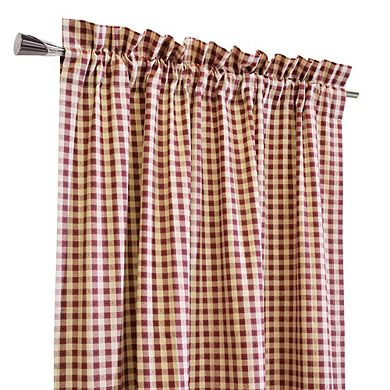 Energy Efficient Room Darkening Mini Check Pattern Pole Top Curtain Panel Pair