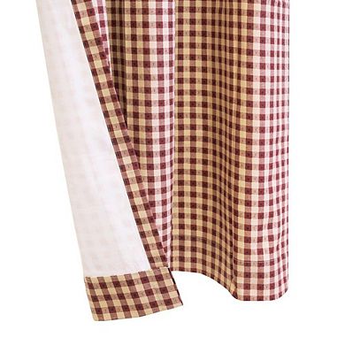 Energy Efficient Room Darkening Mini Check Pattern Pole Top Curtain Panel Pair