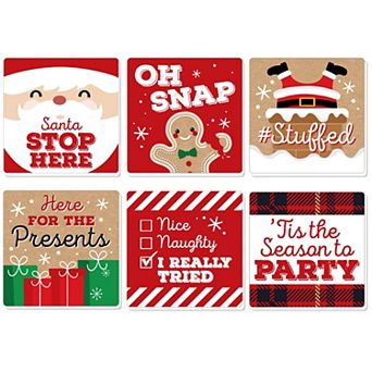 Big Dot Of Happiness Jolly Santa Claus - Funny Christmas Party Decor Drink Coasters - 6 ct