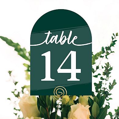 Big Dot Of Happiness Emerald Elegantly Simple Double-sided 5 X 7 In Cards Table Numbers 1-20