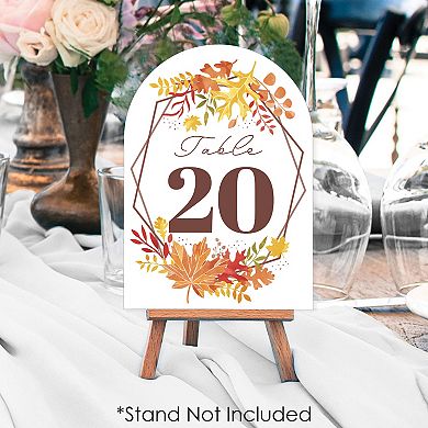 Big Dot Of Happiness Fall Foliage Bride Double-sided 5 X 7 Inches Cards Table Numbers 1-20