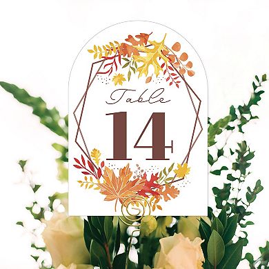 Big Dot Of Happiness Fall Foliage Bride Double-sided 5 X 7 Inches Cards Table Numbers 1-20