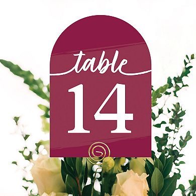 Big Dot Of Happiness Burgundy Elegantly Simple Double-sided 5 X 7 In Cards Table Numbers 1-20