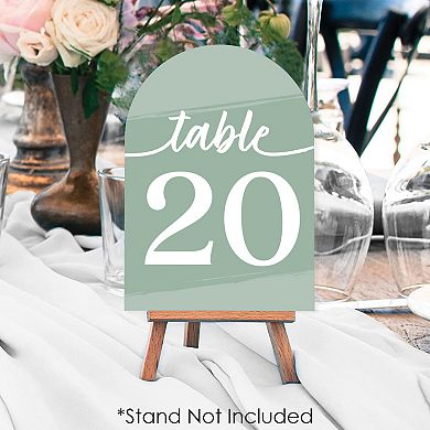 Big Dot Of Happiness Sage Green Elegantly Simple Double-sided 5 X 7" Cards Table Numbers 1-20