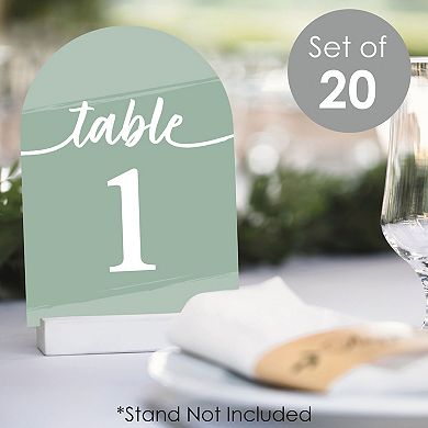 Big Dot Of Happiness Sage Green Elegantly Simple Double-sided 5 X 7" Cards Table Numbers 1-20