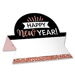 Big Dot of Happiness Rose Gold Happy New Year - Square Favor Gift Boxes -  New Years Eve Party Bow Boxes - Set of 12