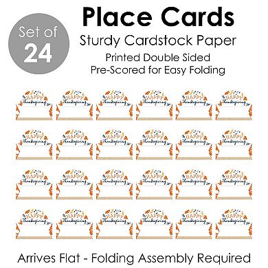 Big Dot Of Happiness Happy Thanksgiving Fall Party Tent Table Setting Name Place Cards 24 Ct