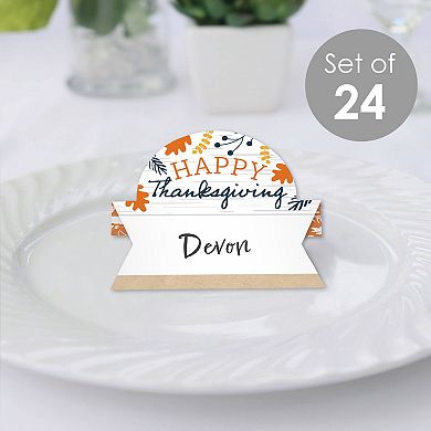 Big Dot Of Happiness Happy Thanksgiving Fall Party Tent Table Setting Name Place Cards 24 Ct