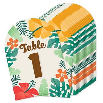 Big Dot Of Happiness Tropical Luau Beach Party Double-sided 5" X 7" Cards Table Numbers 1-20