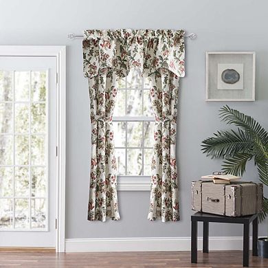 Madison Beautiful Floral Tailored Panel Pair With Tiebacks 3" Rod Pocket