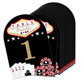 Big Dot Of Happiness Las Vegas Casino Party Double-sided 5" X 7" Cards Table Numbers 1-20