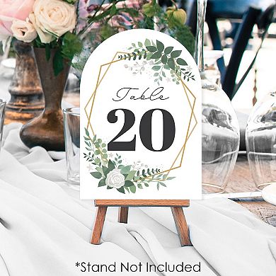 Big Dot Of Happiness Boho Botanical Bride Party Double-sided 5 X 7" Cards Table Numbers 1-20