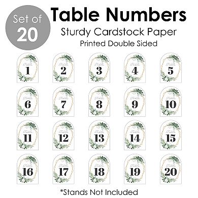 Big Dot Of Happiness Boho Botanical Bride Party Double-sided 5 X 7" Cards Table Numbers 1-20