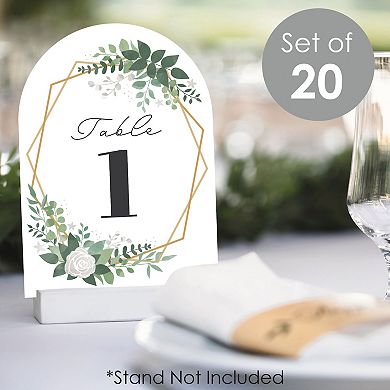 Big Dot Of Happiness Boho Botanical Bride Party Double-sided 5 X 7" Cards Table Numbers 1-20