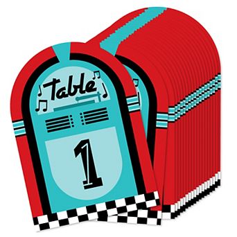 Big Dot Of Happiness 50’s Sock Hop 1950s Party Double-sided 5" X 7" Cards Table Numbers 1-20