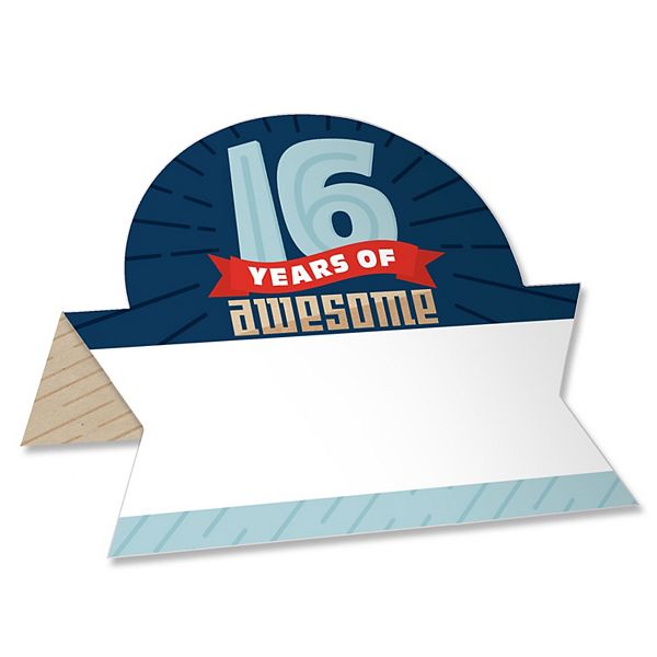 Big Dot Of Happiness Boy 16th Birthday Sweet Sixteen Party Table Name