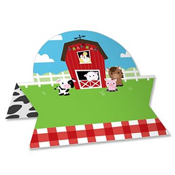 Big Dot Of Happiness Farm Animals - Barnyard Party Table Setting Name Place Cards - 24 ct