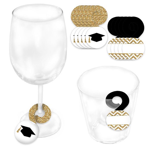 25 pieces graduation cap with tassel newest for wine glasses, great for graduation party,party favor.