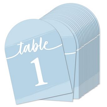 Big Dot Of Happiness Dusty Blue Elegantly Simple Double-sided 5 X 7" Cards Table Numbers 1-20