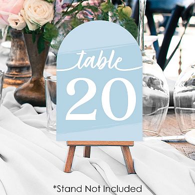 Big Dot Of Happiness Dusty Blue Elegantly Simple Double-sided 5 X 7" Cards Table Numbers 1-20