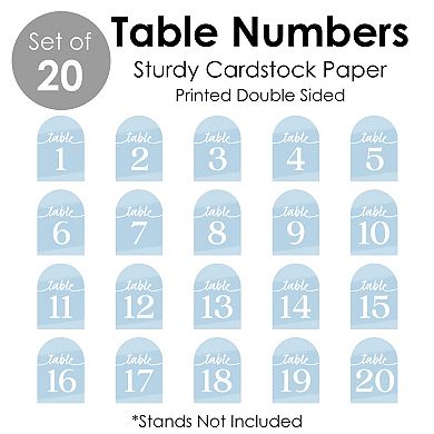 Big Dot Of Happiness Dusty Blue Elegantly Simple Double-sided 5 X 7" Cards Table Numbers 1-20