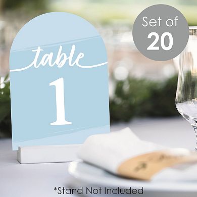 Big Dot Of Happiness Dusty Blue Elegantly Simple Double-sided 5 X 7" Cards Table Numbers 1-20