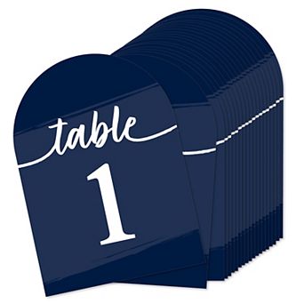 Big Dot Of Happiness Navy Blue Elegantly Simple Double-sided 5 X 7" Cards Table Numbers 1-20