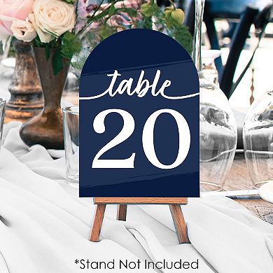 Big Dot Of Happiness Navy Blue Elegantly Simple Double-sided 5 X 7" Cards Table Numbers 1-20