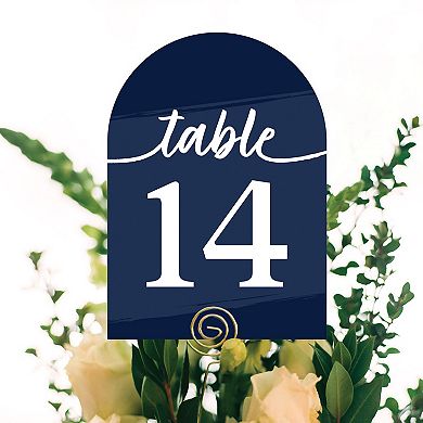 Big Dot Of Happiness Navy Blue Elegantly Simple Double-sided 5 X 7" Cards Table Numbers 1-20